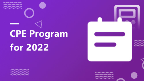 CPE Program for 2022